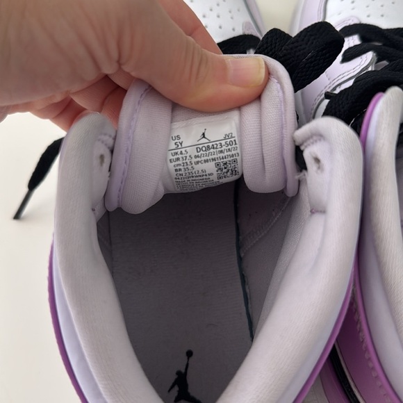 Air Jordan 1 Mid GS Purple White - Size 5Y | Gently Used - Picture 9 of 9